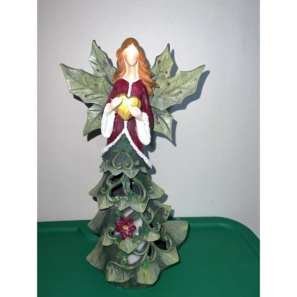 Home Reflections Ceramic HOLIDAY ANGEL Luminary with Flameless Candle 13